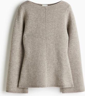 H&M Peplumshirt aus Wolle - Brown