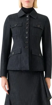 Akris Denim Shirt Jacket in Black Denim at Nordstrom, Size 12