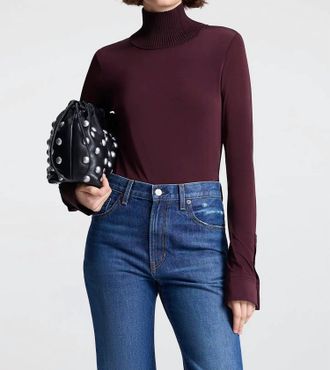 A.L.C. Elyse Combo Top In Chocolate Plum