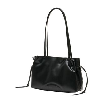 Tory Burch Womens Ella Small Shopper Shoulder Bag Black Synthetic