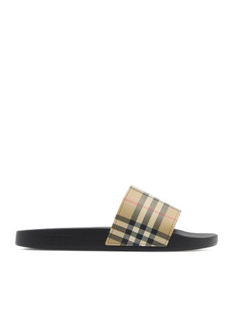 Burberry SLIPPERS WITH CHECK PRINT BAND - Burberry - Man
