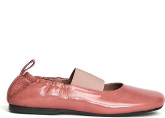Alohas Pink Leather Ballerinas With Elastic Back Strap