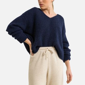 American Vintage Trui met losse V-hals en lange mouwen EAST