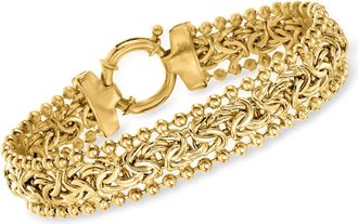 Ross-Simons 18kt Gold Over Sterling Byzantine Beaded-Edge Bracelet