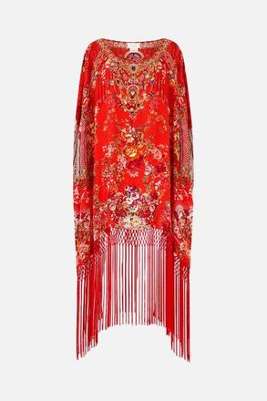 Camilla Short Round Neck Kaftan With Fringing in Ol&eacute; Ol&eacute; at Nordstrom, Size One Size Au