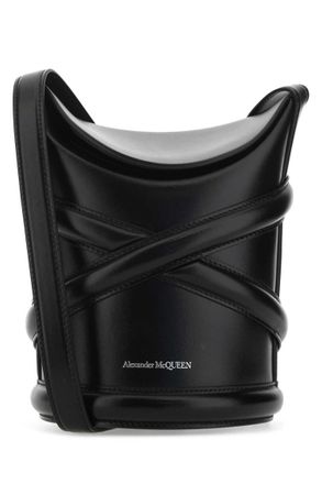 Alexander McQueen Black leather The Curve bucket bag