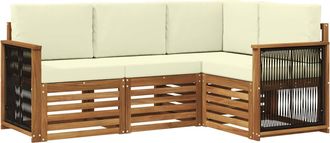 vidaXL Conjunto De Sof&aacute;s De Exterior 4 Uds. Poli&eacute;ster Vidaxl