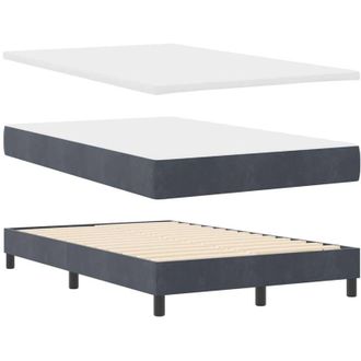 vidaXL Cama Tipo Box Spring Gris Oscuro 120 X 190 Cm Terciopelo Vidaxl