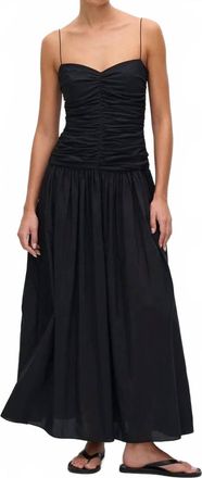 Matteau Gathered Drop Waist Dress In Black