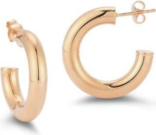 Glaze Jewelry 1-Inch Tube Hoop Earrings in Rose Gold at Nordstrom Rack