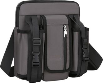 Generic Compatible For Men Shoulder Bags Oxford Crossbody Bag For Messenger Stylish With Bottle Pocket Sac(Grey)