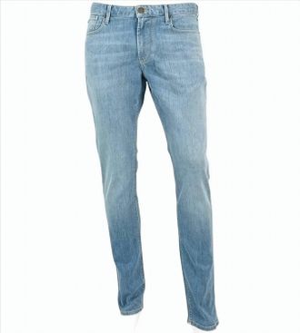 Emporio Armani Slim-Fit Light Denim Jeans With Five-Pocket Design