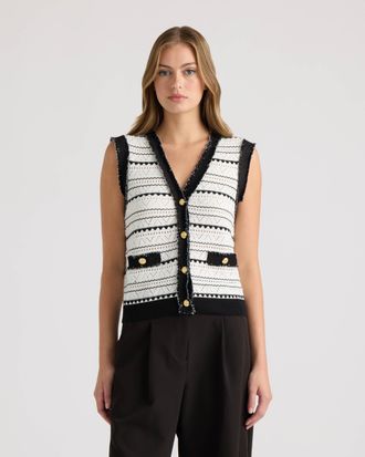 NVLT Womens V-Neck Button Front Vest