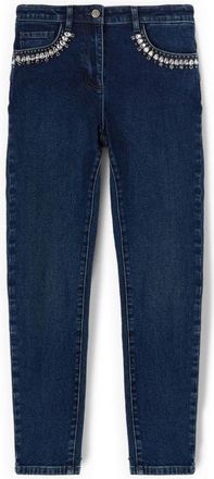 Motivi Skinny Jeans met Geborduurde Zakken - Dames - Skinny Jeans - Blauw - 2XS - Katoen - Jeans