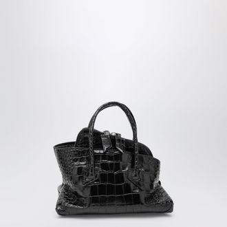 The Attico La Passeggiata Mini black crocodile-print leather bag