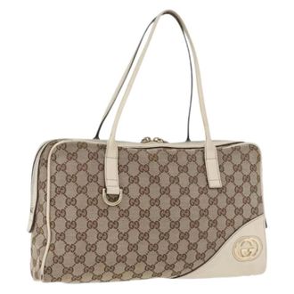 Gucci Pre-owned Handbags, female, Beige, Size: ONE SIZE Pre-owned Vintage GG Canvas Tote Bag