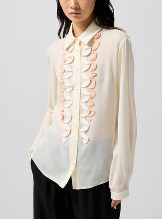 Marni Womens Ruffled pure silk shirt