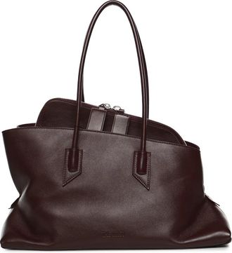 The Attico La Passeggiata Medium - Dames - Schoudertassen - Paars - ONE Size - Leer - Tassen