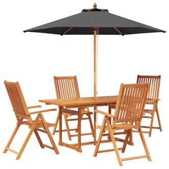 vidaXL Conjunto De Comedor Exterior Con Parasol 6 Uds. Vidaxl