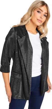 M&Co Womens Shimmer Blazer - Womens Black