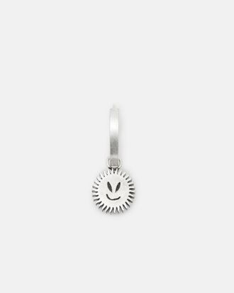 AllSaints Mens Sterling Silver Sun Smirk Sterling Silver Hoop Earring, Size: One Size