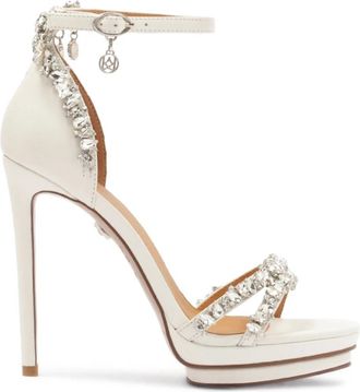 Kazar Witte sandalen uit de trouwcollectie versierd met kristallen - Dames - Sandalen met hakken - Wit - 41 EU - Schoenen