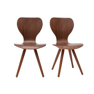 Miliboo Lote De Dos Sillas Estilo Escandinavo En Nogal Natural Nordeco
