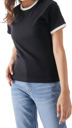 Adrienne Vittadini Trim Tee In Black