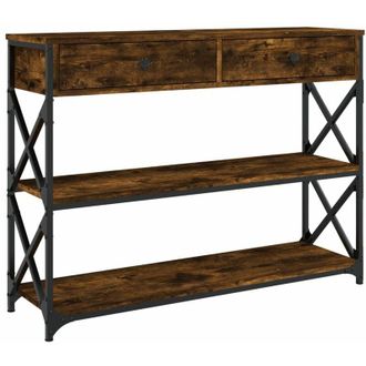 vidaXL Mesa Consola Madera De Ingenier&iacute;a Roble Ahumado 100x28x75 Cm Vidaxl