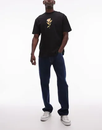 Levi's 501 93 relaxed straight fit jeans in dark wash-Navy