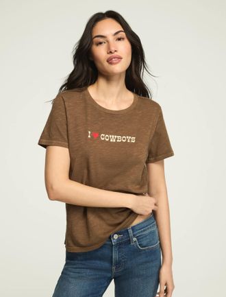 Lucky Brand Womens I Heart Cowboys Classic Crew