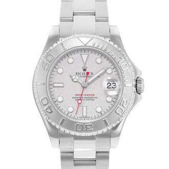 Rolex Pre-owned Rolex Yacht-Master 35 Automatic Chronometer Silver Dial Mens Watch 168622 SSO