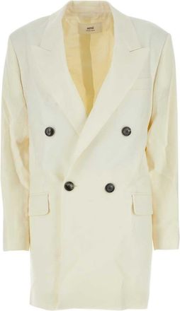 Ami double-breasted blazer - women - Virgin Wool/Cotton/Polyester - 34 - Neutrals