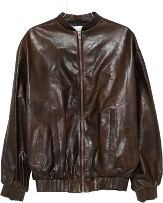 Magda Butrym Leather Jackets, female, Brown, XS, Brown Leather Outerwear Jacket