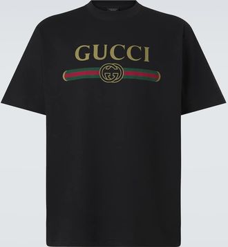 Gucci Logo cotton and silk jersey T-shirt