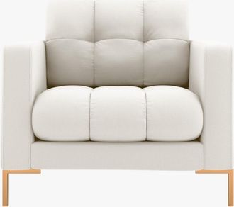 BLOOMINGLOFT Designsessel Mamaia mit Strukturstoff - Light Beige