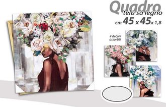 Trade Shop Trade Shop - Quadro Quadretto Decorativo 45 X 45 X 1,8cm Tela Su Legno Deluxe 4 Decori 831966