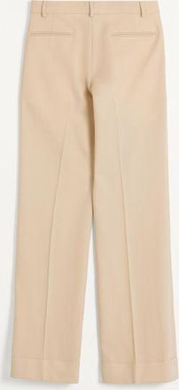 Valentino Pantalone In Gabardina Di Lana Con Risvolto Uomo BURRO 48