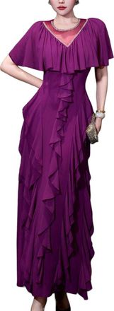Burryco Purple Solid Maxi Dress