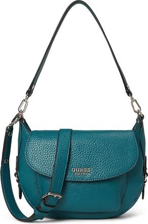 Guess Marsha Flap Shoulder Bag Shoulder Womens Handbags Teal, Polyurethane