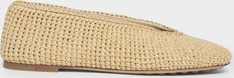 Bottega Veneta Rosa Raffia Ballerina Flats