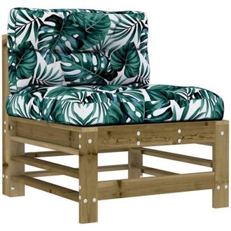 vidaXL Vidaxl - Sof&aacute; Central Con Cojines Madera De Pino Impregnada