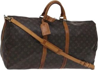 Louis Vuitton Tweedehands Canvas Louis Vuitton tassen - Dames - Vintage Weekendtas - Bruin - ONE Size - Leer - Vintage