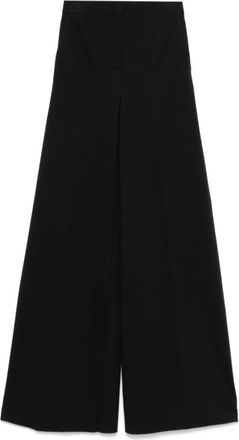 Max Mara Wide Broeken - Dames - Wijde Broeken - Zwart - XS - Leer - Broeken
