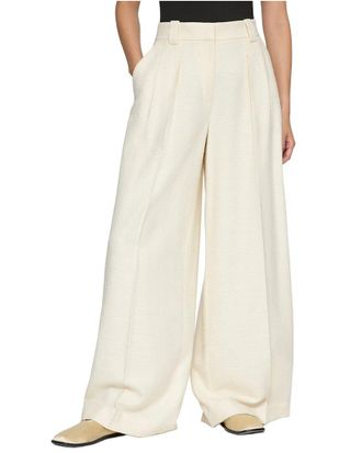 Lafayette 148 New York Wyatt Wool, Linen, & Silk-Blend Wide Leg Pant
