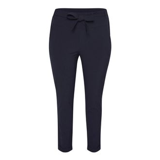 Kaffe Curve Midnight Marine Geriemde Slim-Leg Broek - Dames - Broeken - Blauw - Maat: 4XL