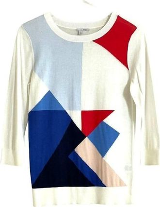 Halogen Womens Knit Lightweight Sweater In Multicolor