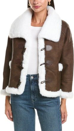 La Fiorentina Cropped Faux Fur Jacket