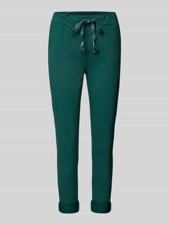 Zabaione Skinny Fit Stoffhose mit Tunnelzug in Dunkelgruen, Größe XXL