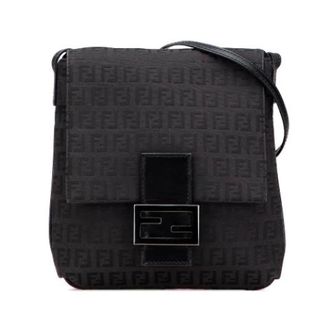 Fendi Pre-owned Cross Body Bags, female, Black, Size: ONE SIZE Pre-owned Leather Cross Body Bag